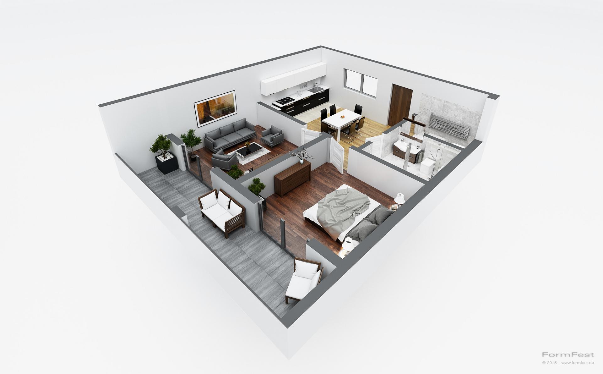 Illustrationen und visualisierungen von grundrissen in 3d neben der darstellung von perspektivischen renderings von architektur ist für den verkauf im