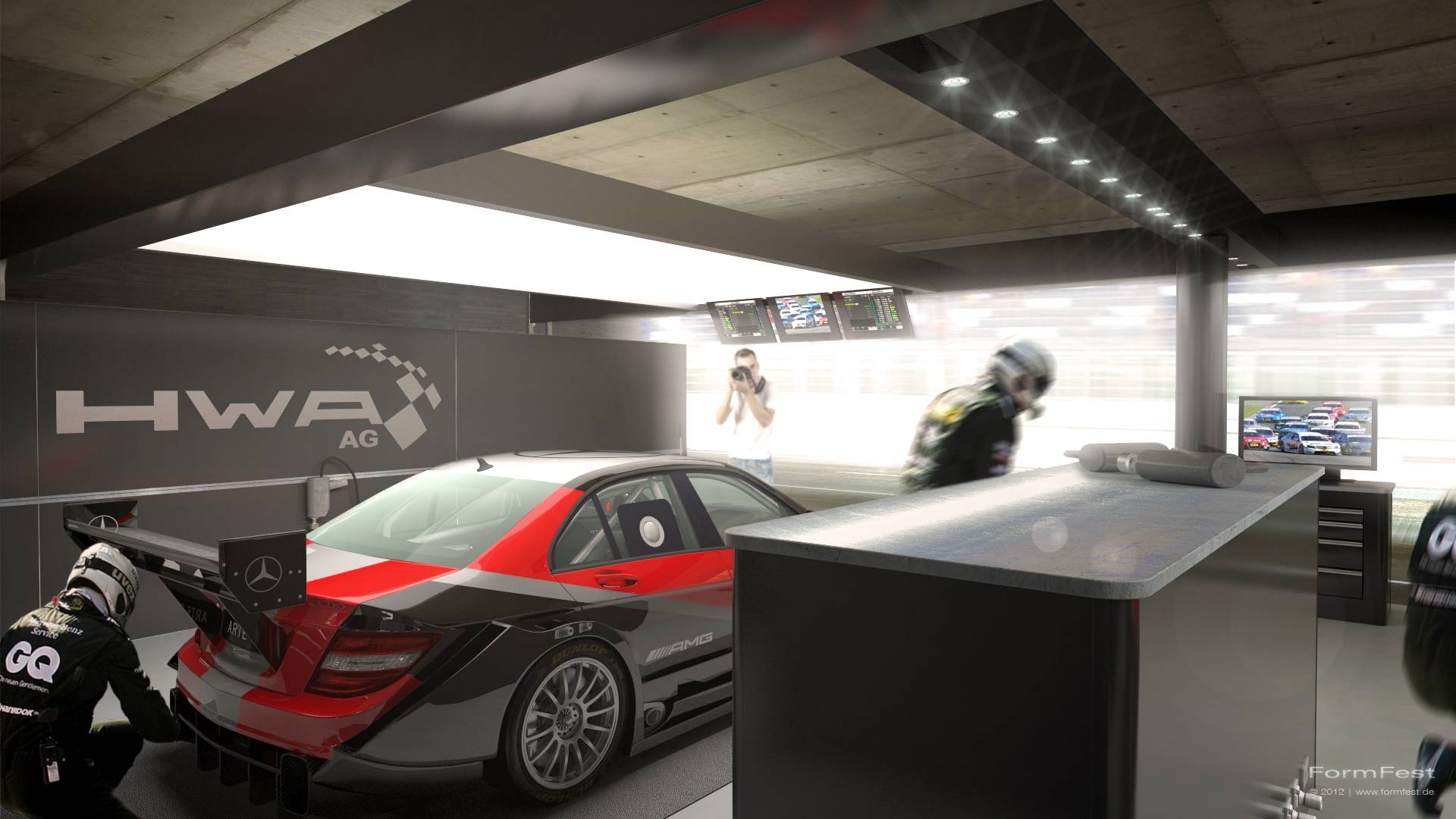 3D-Visualisierung-Rendering-Mercedes-Benz-DTM-HWA-Motorsport-Box-3