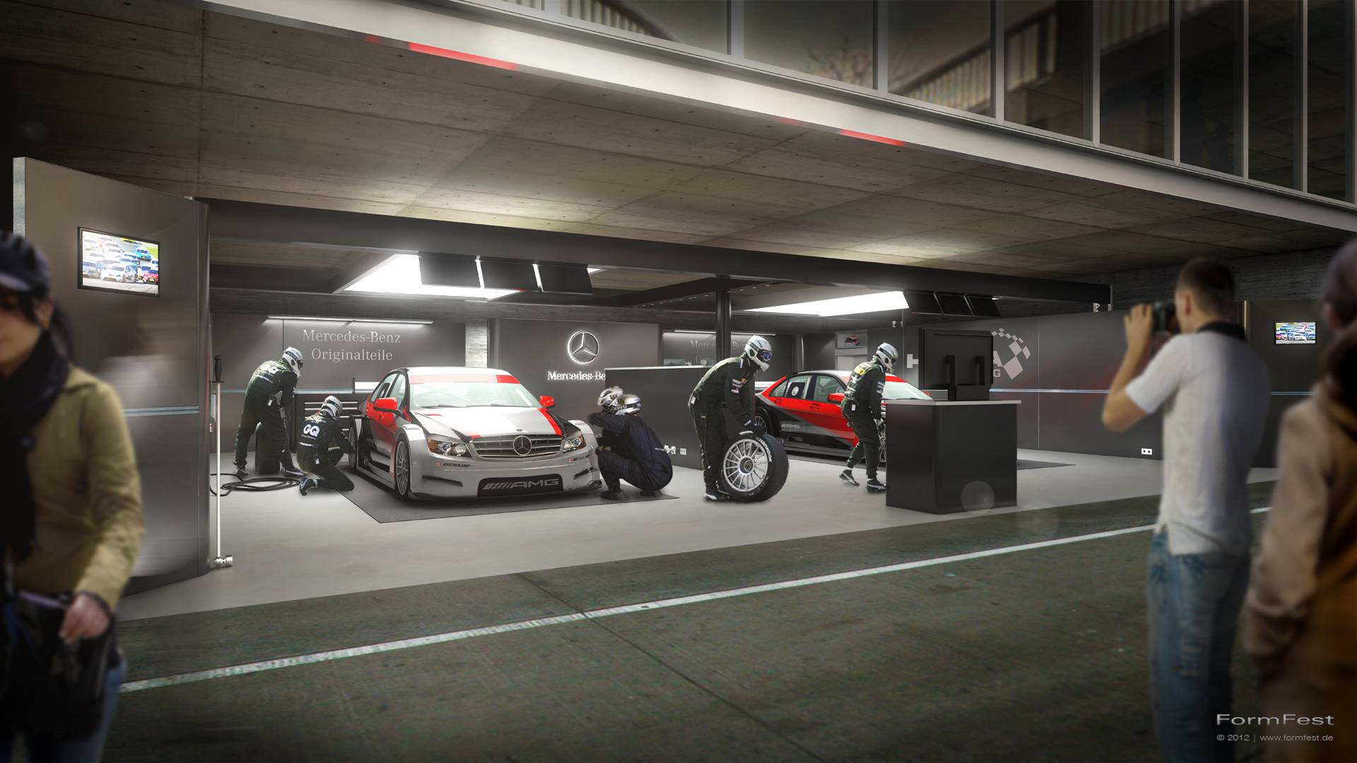 3D-Visualisierung-Rendering-Mercedes-Benz-DTM-HWA-Motorsport-Box