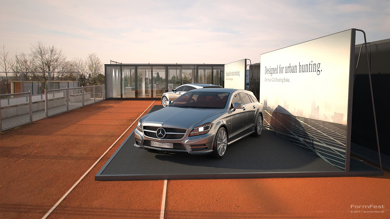3D-Visualisierung-Rendering Mercedes-Benz Tennis Weissenhof