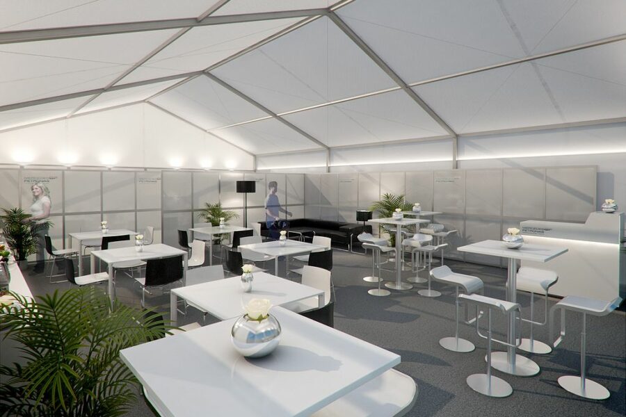 Mercedes GP Petronas Hospitality, Visualisierung Innenraum, 3D