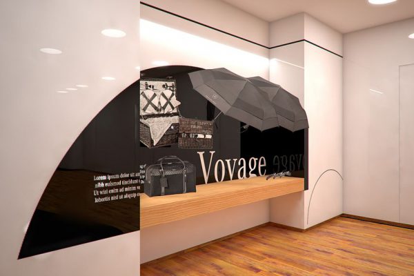 Mercedes-Benz Gallery, Paris, 3D, Visualisierung Innenraum