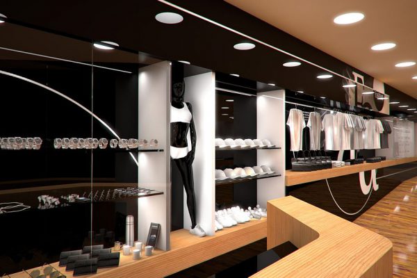 Mercedes-Benz Gallery, Paris, 3D, Visualisierung Innenraum