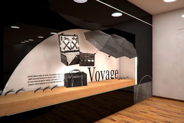 Mercedes-Benz Gallery, Paris, 3D, Visualisierung Innenraum