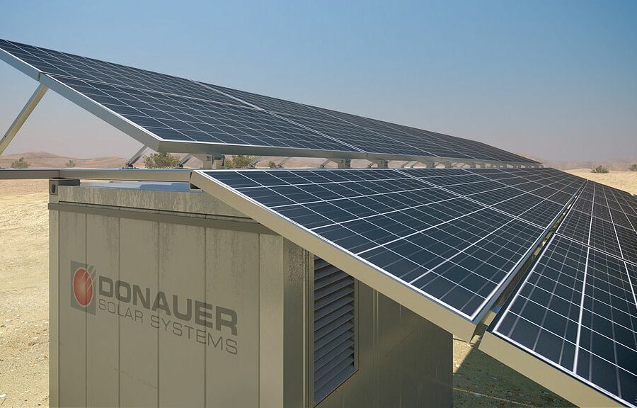 Container Solarkraftwerk, 3D, Visualisierung