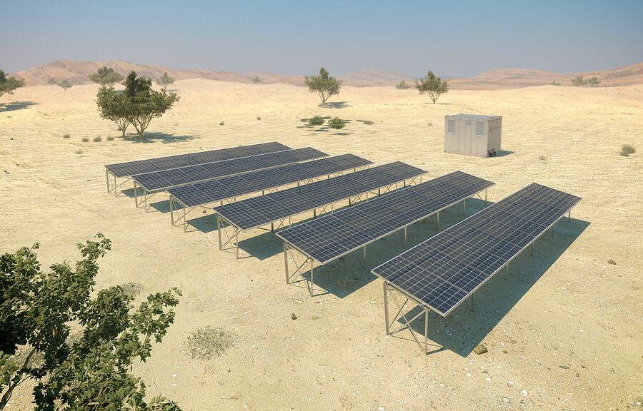 Container Solarkraftwerk, 3D, Visualisierung
