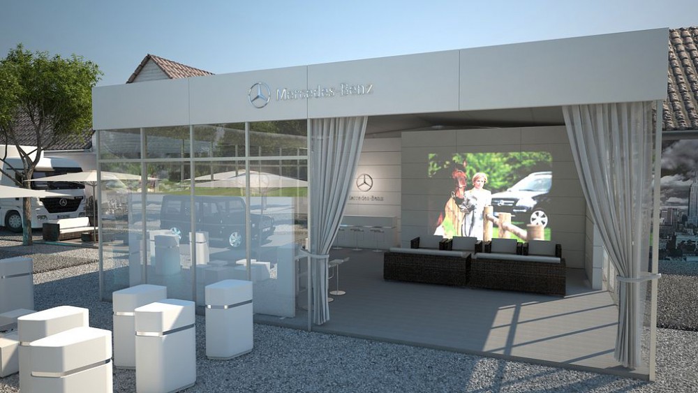 CHIO Mercedes-Benz Präsentation, Aachen, 3D Visualisierung, Innenraum