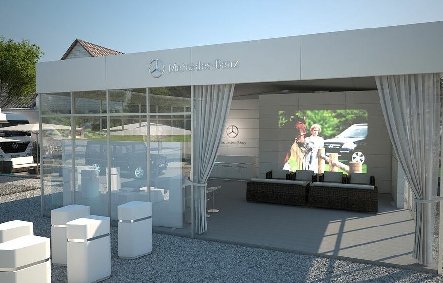 CHIO Mercedes-Benz Präsentation, Aachen, 3D Visualisierung, Innenraum