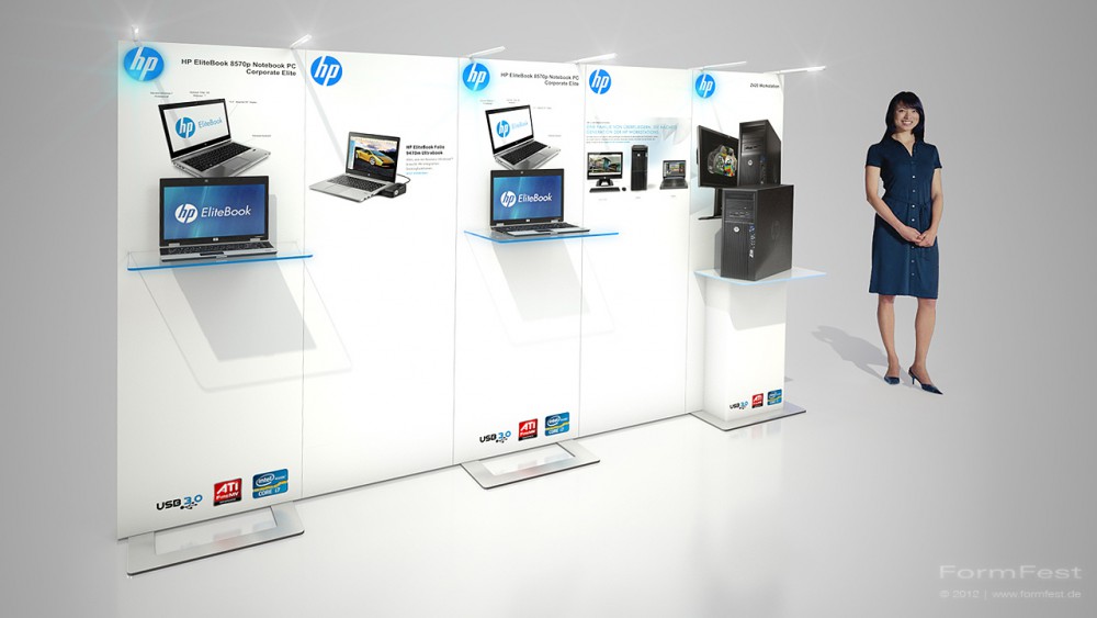 Messe, 3D Visualisierung HP Notebook