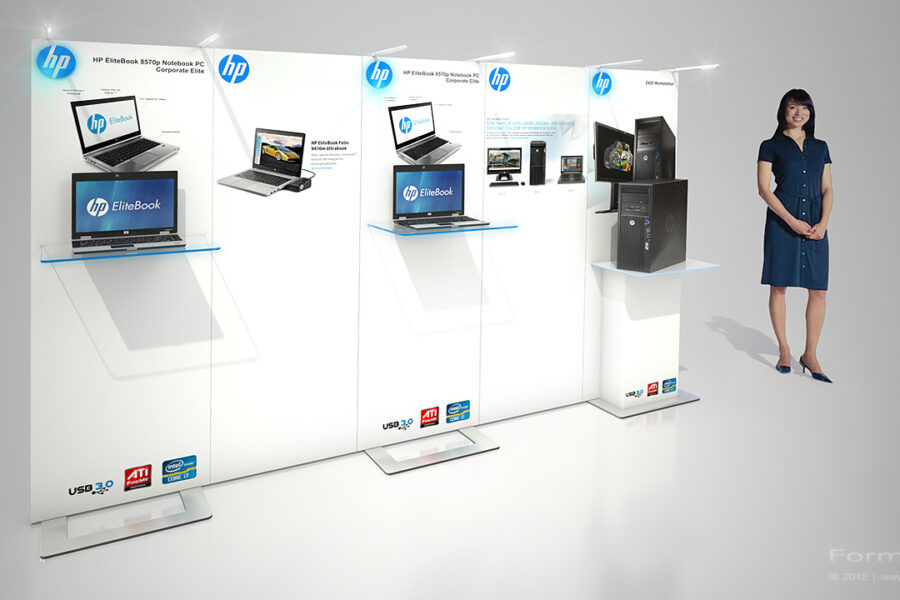 Messe, 3D Visualisierung HP Notebook