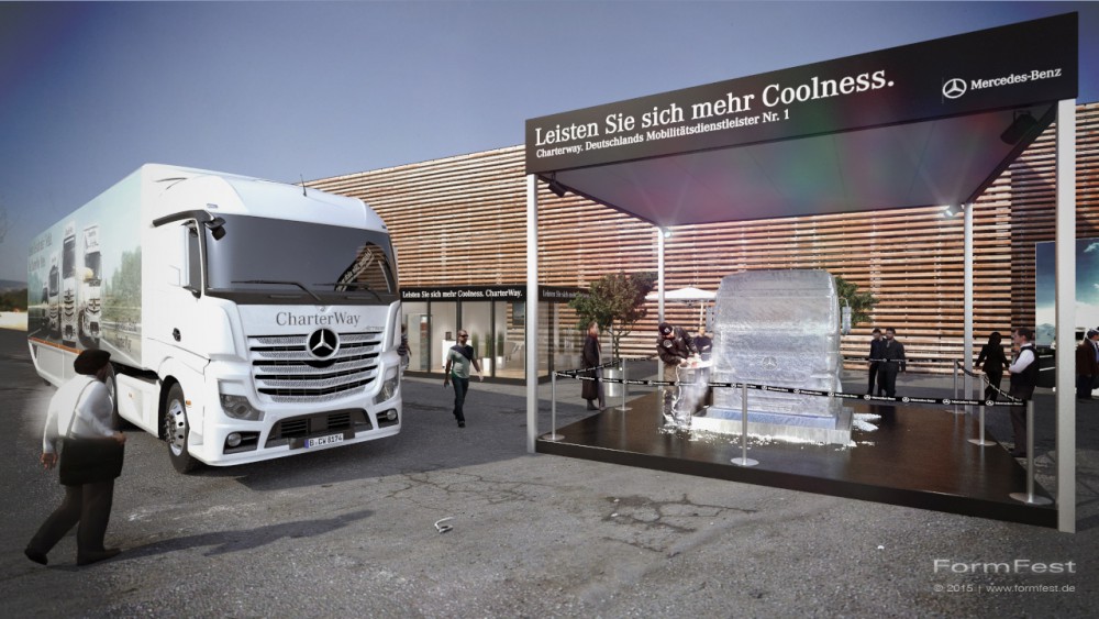 IAA, Mercedes-Benz: Charterway 2014, Jost FormFest 3D rendering visualisierung