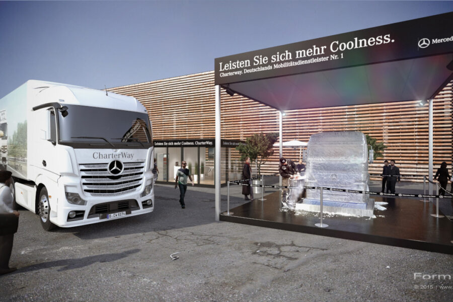 IAA, Mercedes-Benz: Charterway 2014, Jost FormFest 3D rendering visualisierung