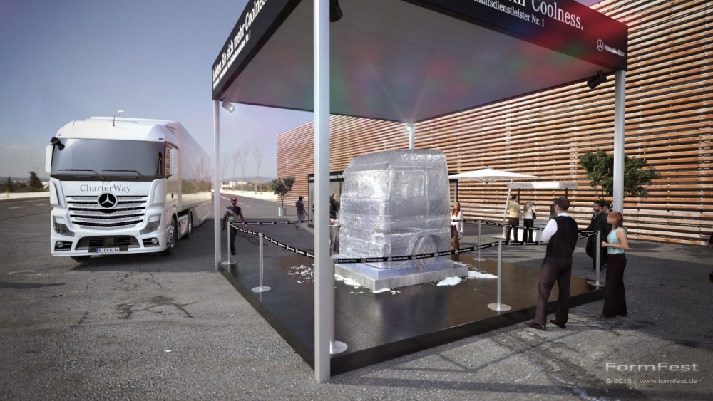 IAA, Mercedes-Benz: Charterway 2014, Jost FormFest 3D rendering visualisierung