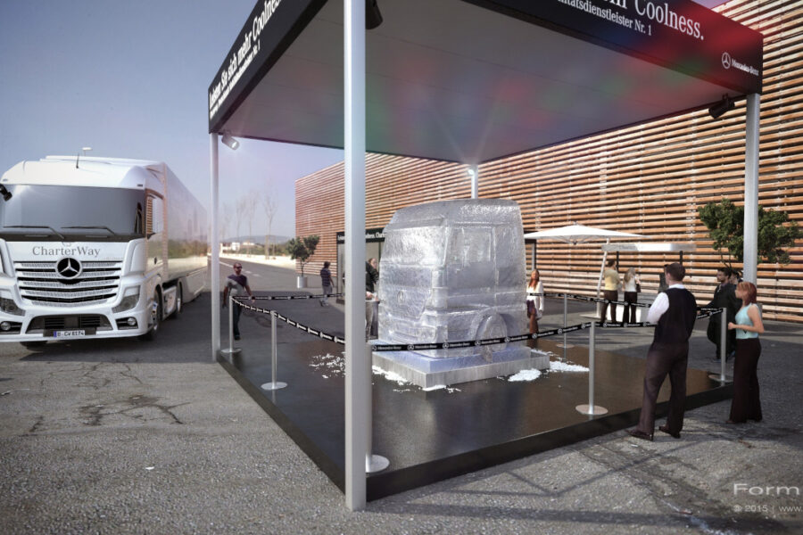 IAA, Mercedes-Benz: Charterway 2014, Jost FormFest 3D rendering visualisierung