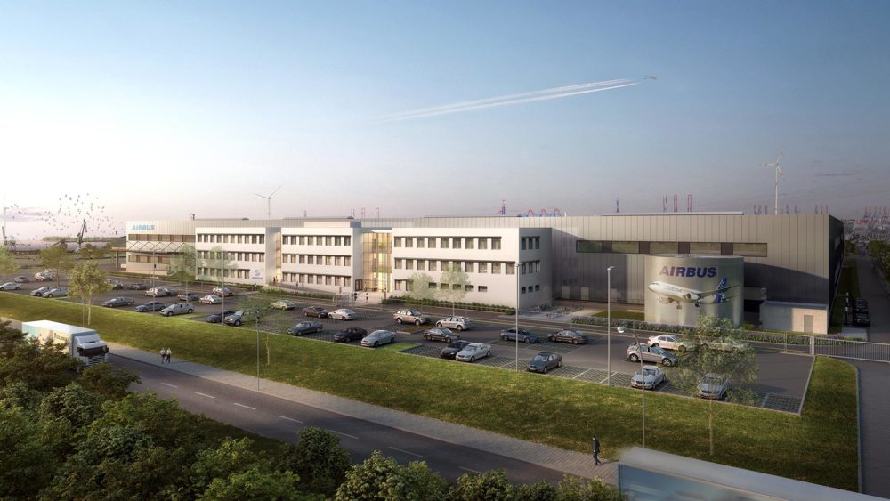 Goldbeck, Hamburg Airbus, Bürogebäude, Halle, 3D Visualisierung