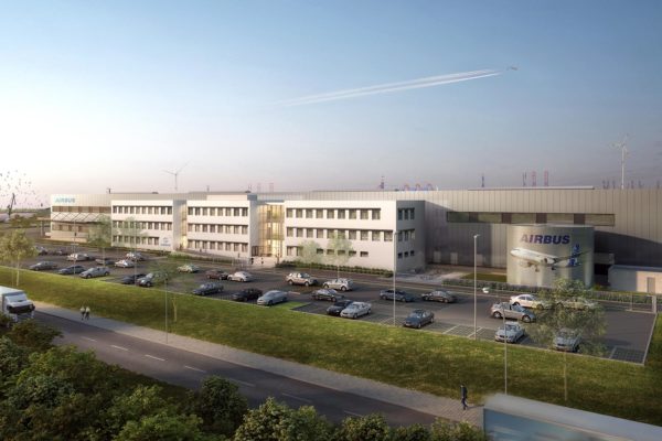 Goldbeck, Hamburg Airbus, Bürogebäude, Halle, 3D Visualisierung