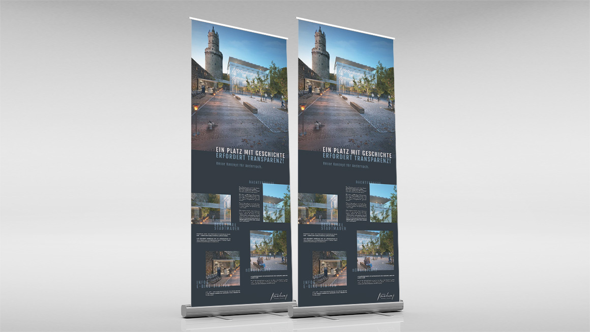 Präsentation Plakat, 3D Visualisierung Turm und Bürgerplatz Andernach, Bürgerplatz