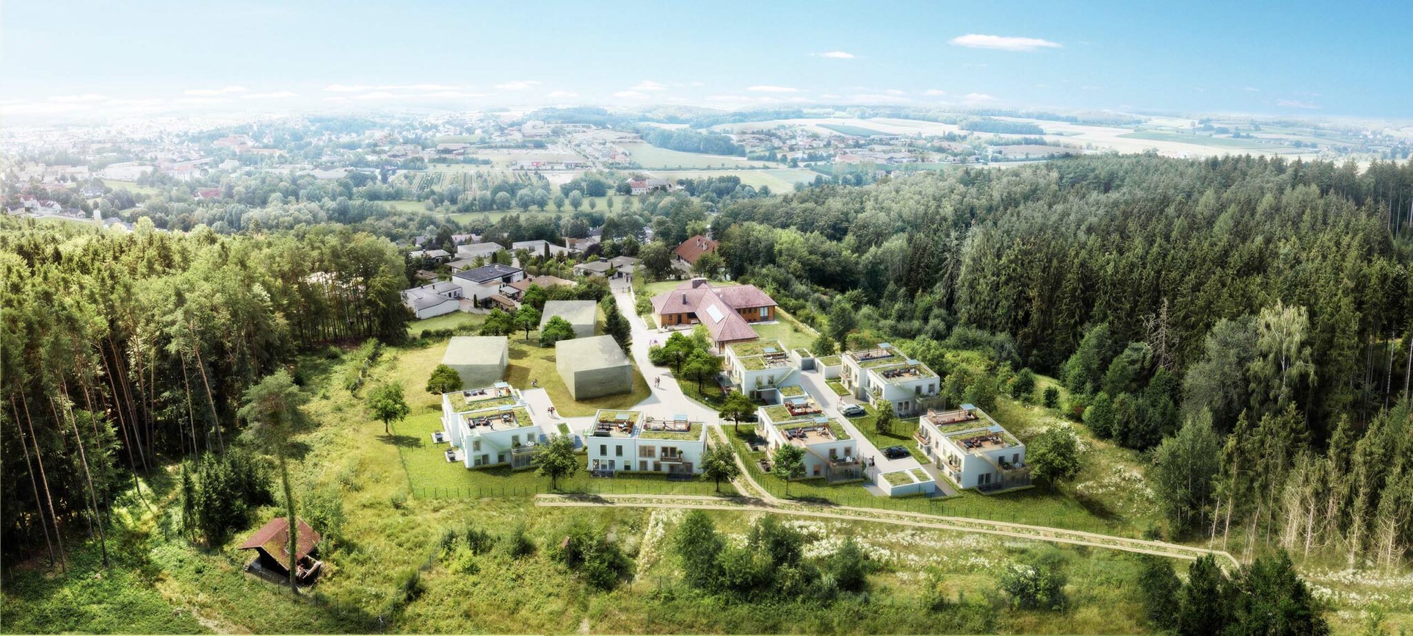 TEAMWERK Architekten, Köglmühle, Wohnsiedlung, Visualisierung, 3D, Rendering