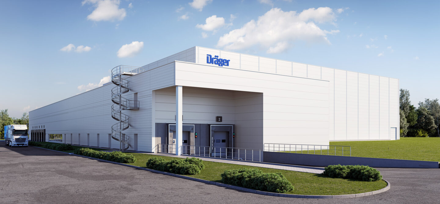 3D Visualisierung einer Logistik-Halle von Dräger für Goldbeck