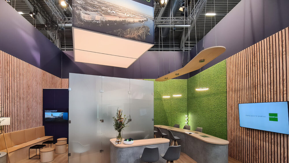 Goodman Group, Expo Real 2023, Messestand, Design, 3D, Rendering