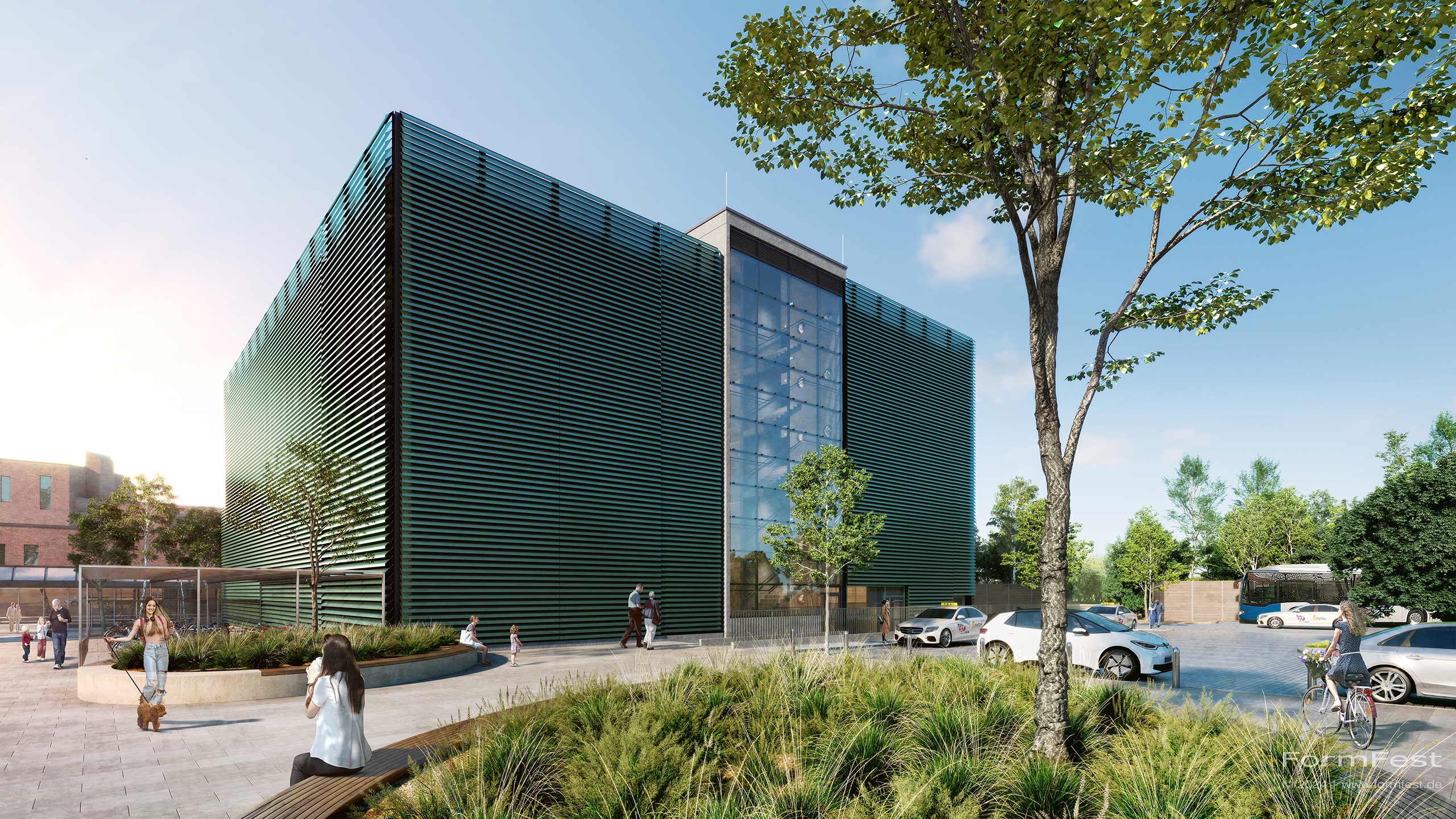 Visualisierung; 3D; Rendering; Goldbeck; Parkhaus, Westerstede