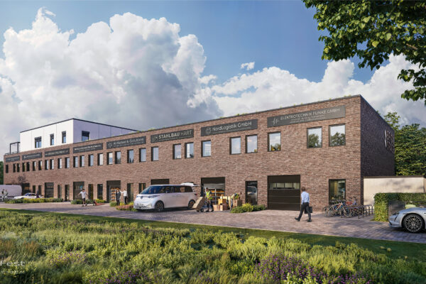 Visualisierung eines Handwerkerhofs im Auftrag von Bartram